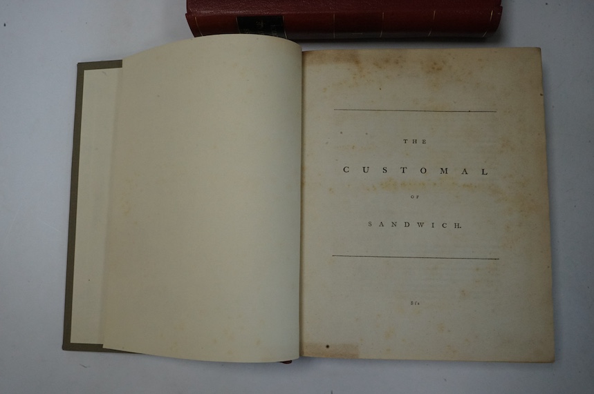 Boys, William - Collections for an History of Sandwich in Kent. With Notes of the Other Cinque Ports and Members, and of Richborough. First Edition (bound as 2 vols). with the numerous engraved plates (some folded, inclu